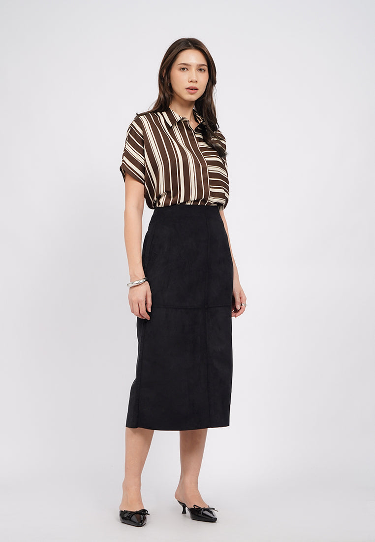 Printed Short Sleeve Blouse