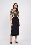 Printed Short Sleeve Blouse