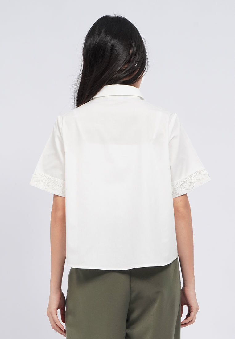 Short Sleeve Embroidered Blouse