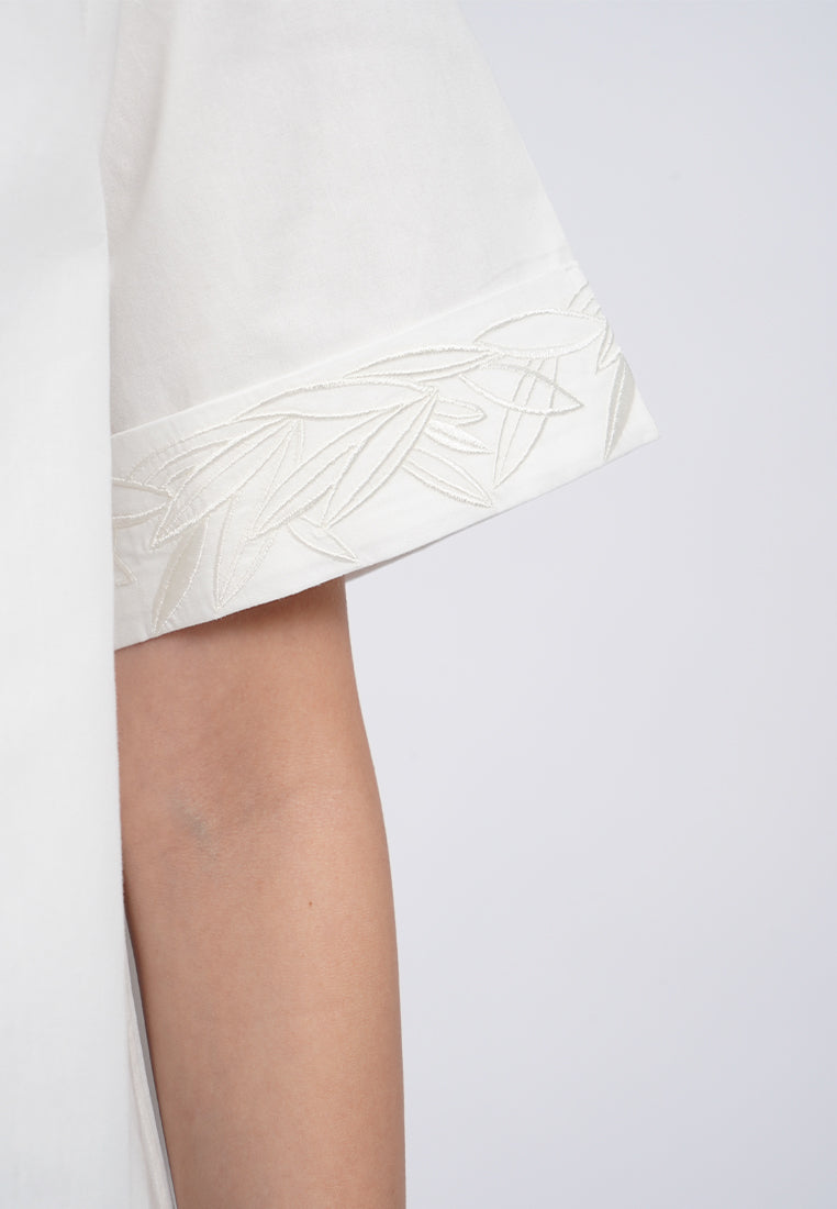 Short Sleeve Embroidered Blouse