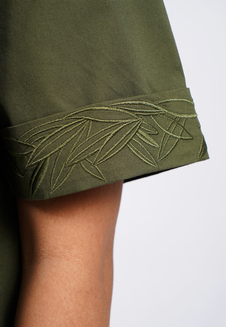 Short Sleeve Embroidered Blouse