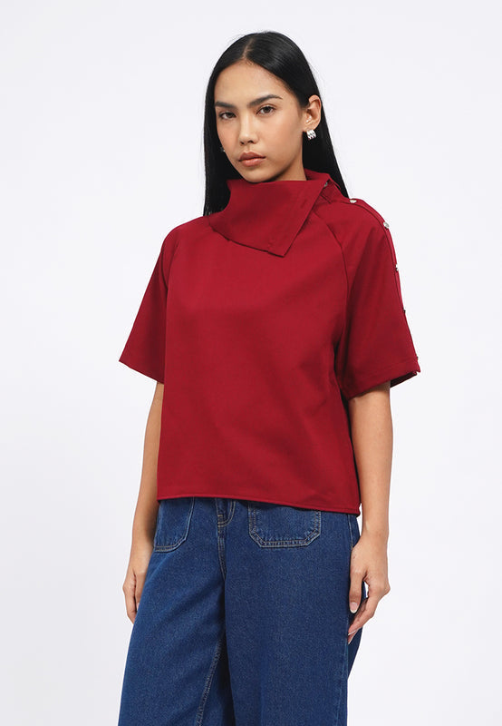 Asymmetrical Collar Blouse