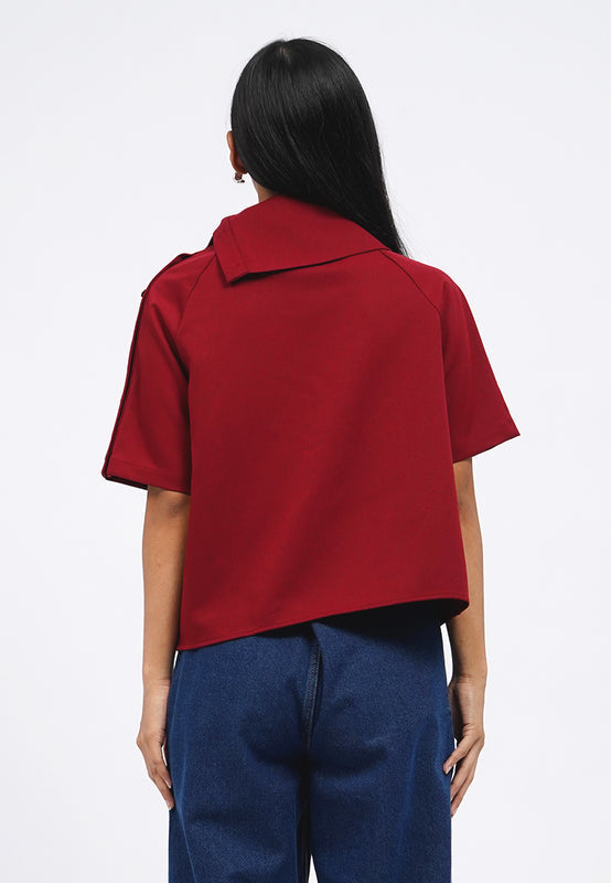 Asymmetrical Collar Blouse