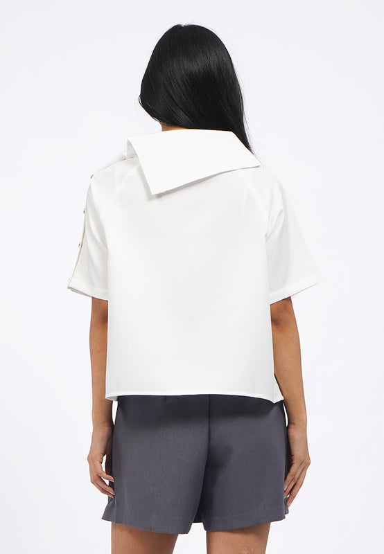 Asymmetrical Collar Blouse