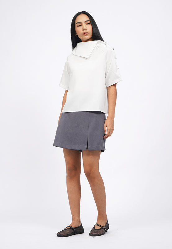 Asymmetrical Collar Blouse