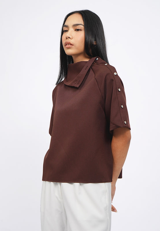 Asymmetrical Collar Blouse