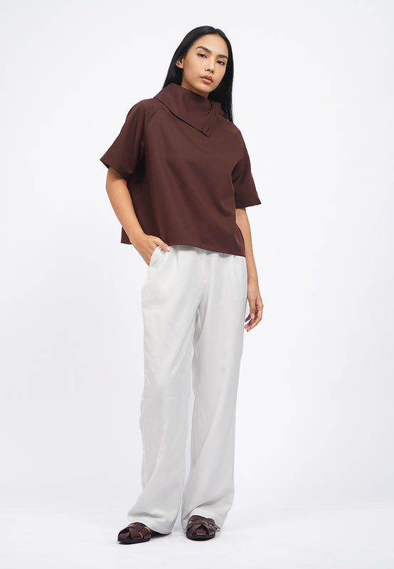 Asymmetrical Collar Blouse