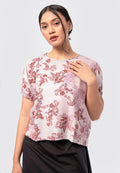 Round Neck Batik Top Pink