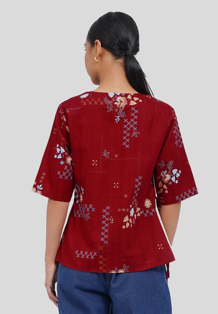 Asymmetrical Batik Blouse