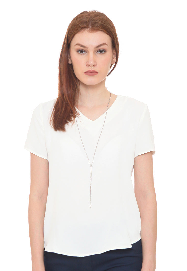 Blouse with Necklace Detail