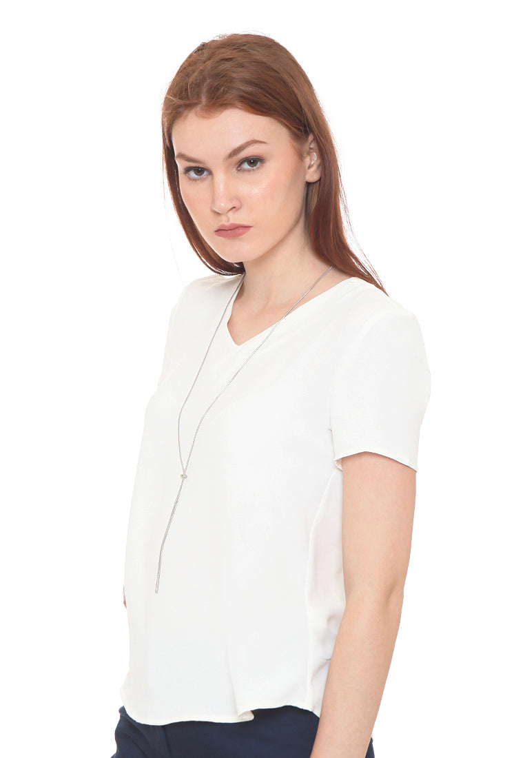 Blouse with Necklace Detail