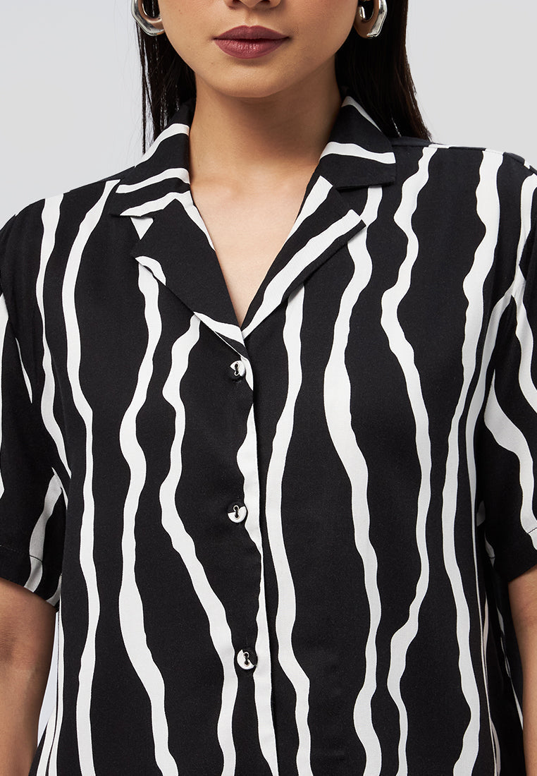 Short Sleeve Printed Blouse