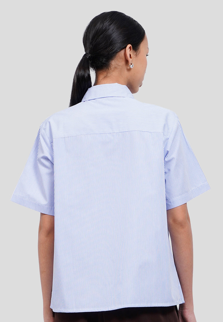 Short Sleeve Shirt with Attached Tie