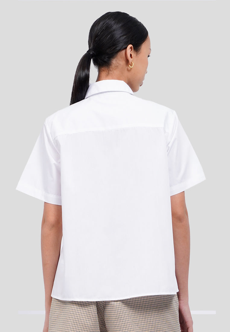 Short Sleeve Shirt with Attached Tie