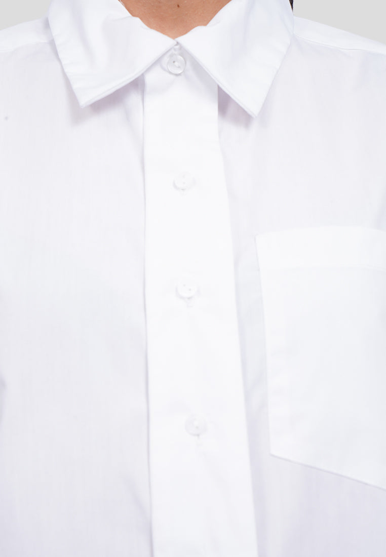 Short Sleeve Shirt with Attached Tie