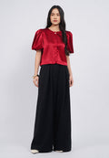 Buttoned Balloon Sleeve Blouse