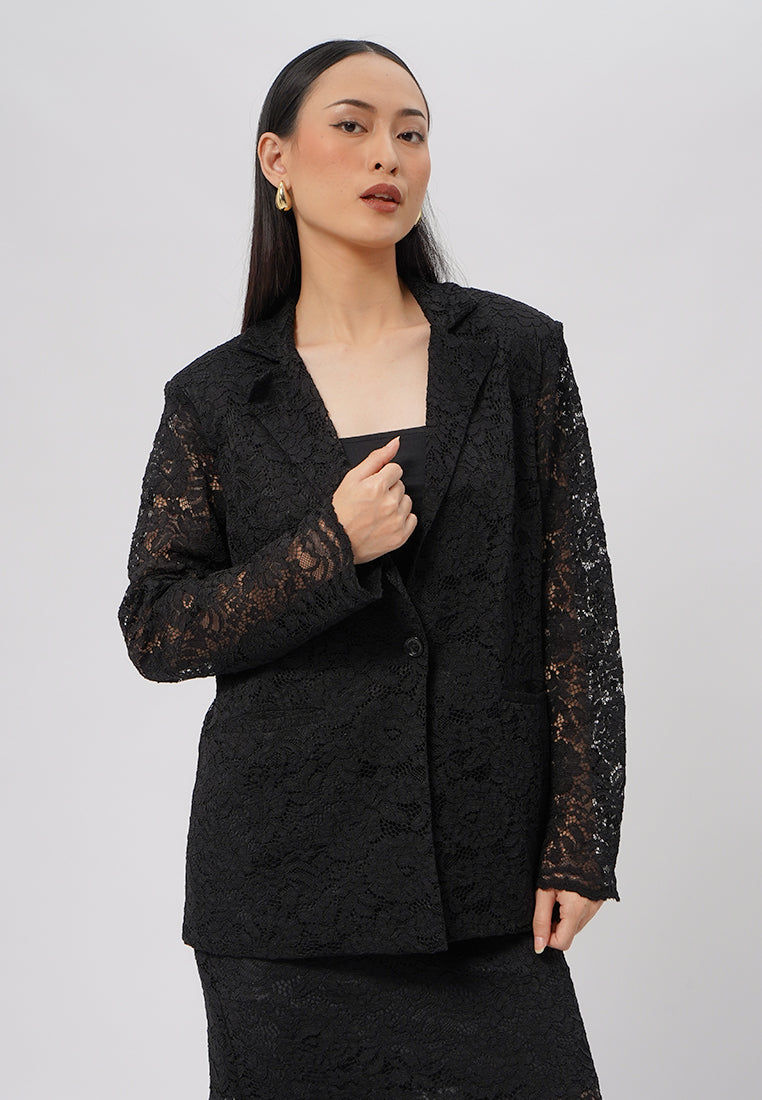 Long Sleeve Lace Blazer