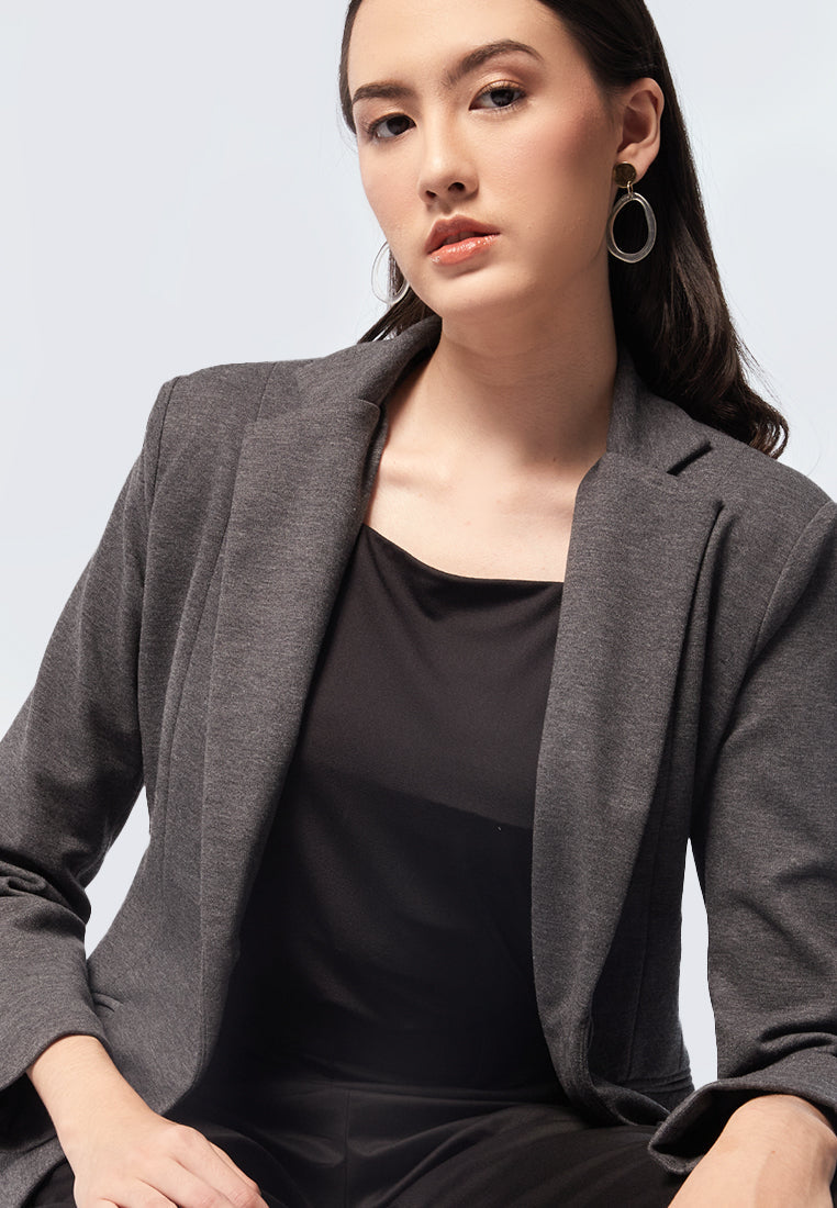 Basic Long Blazer with Lapel