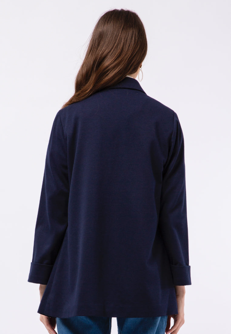 Straight Cut Long Sleeve Blazer