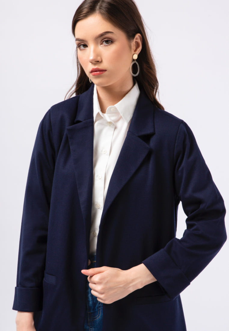 Straight Cut Long Sleeve Blazer