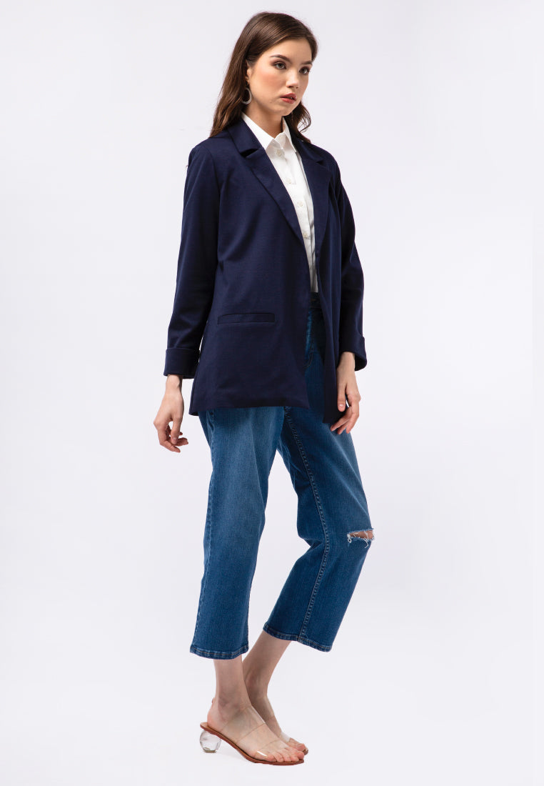 Straight Cut Long Sleeve Blazer