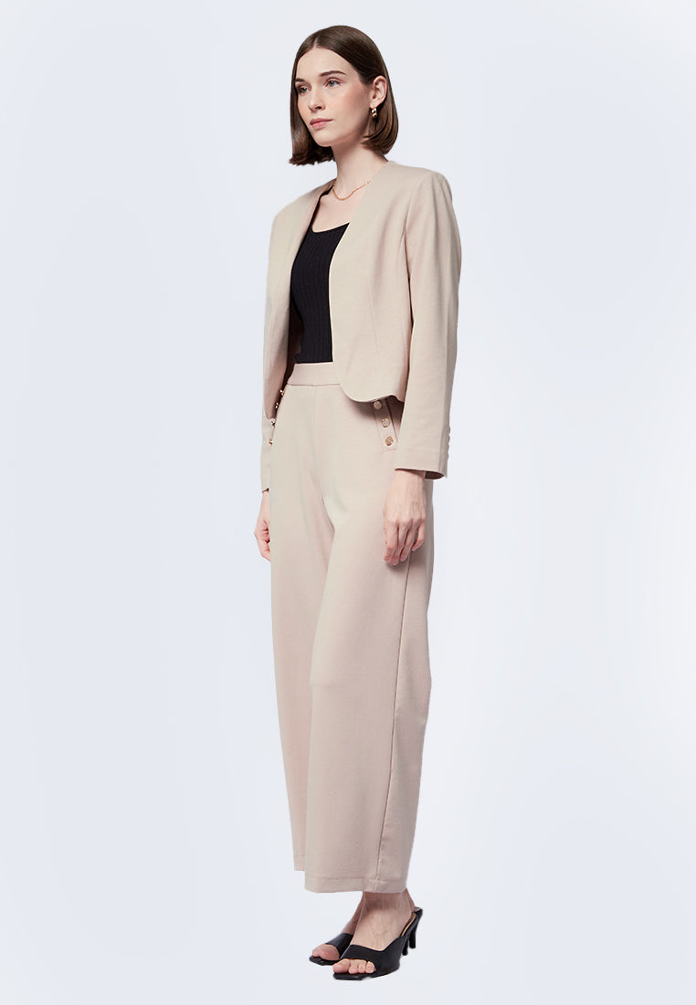 Collarless Crop Blazer
