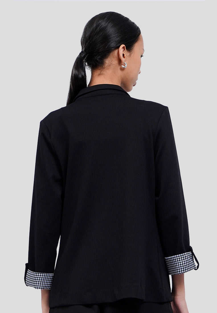 Rolled Up Sleeves Knit Blazer