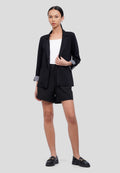 Rolled Up Sleeves Knit Blazer