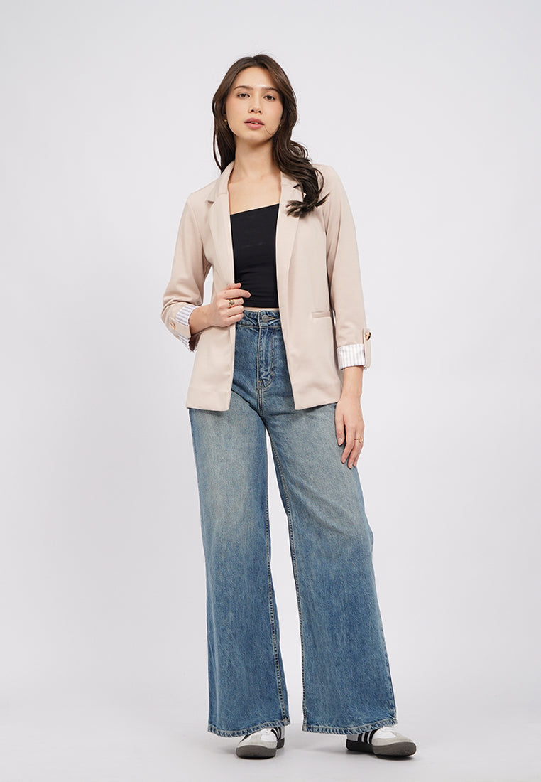 Straight Cut Long Sleeve Blazer