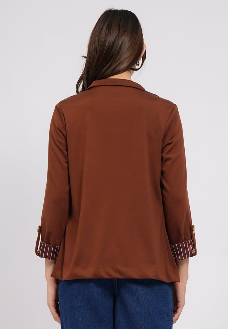 Straight Cut Long Sleeve Blazer
