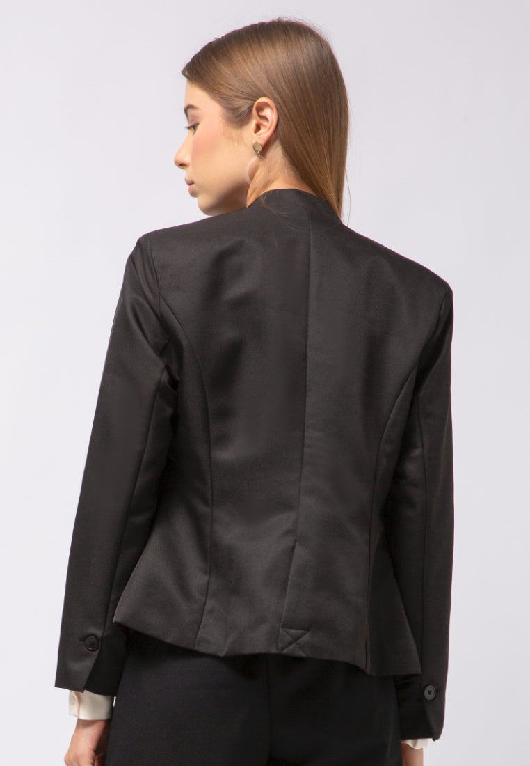 Fitted No Lapel Blazer