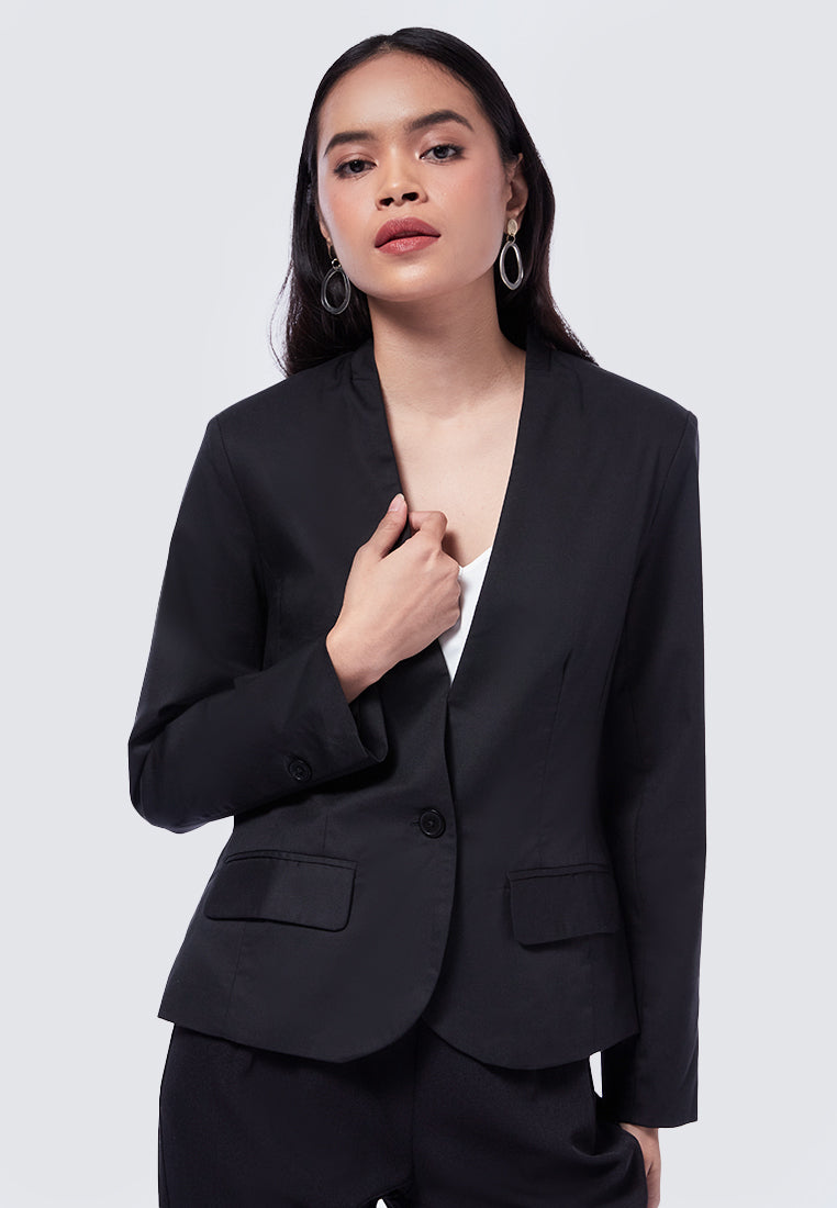 Basic Regular No Lapel Blazer