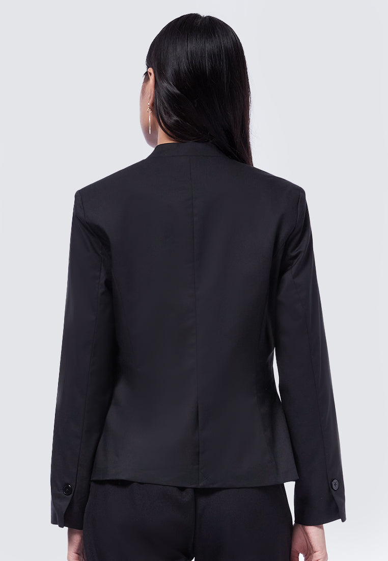 Basic Regular No Lapel Blazer