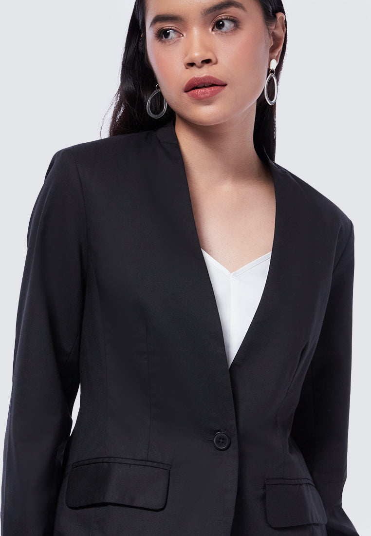 Basic Regular No Lapel Blazer