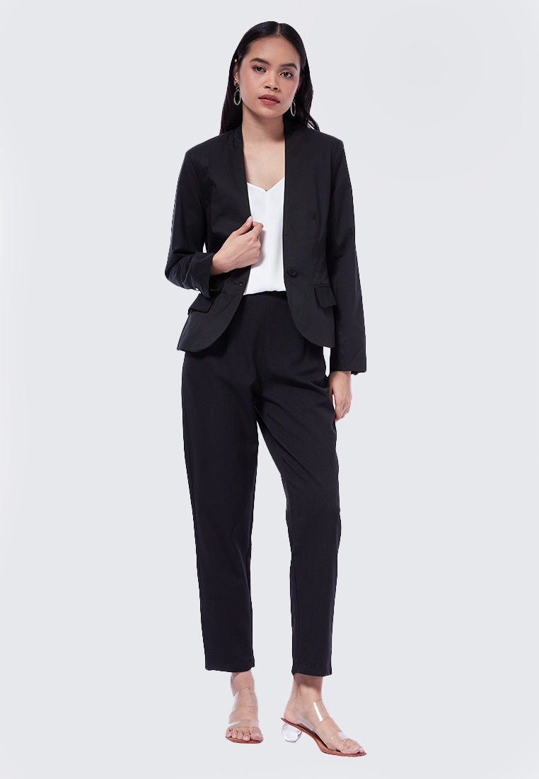 Basic Regular No Lapel Blazer