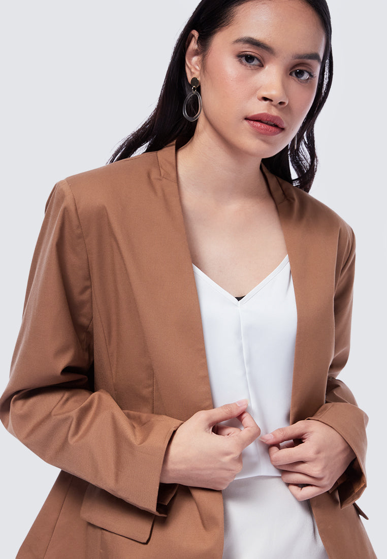 Basic Regular No Lapel Blazer