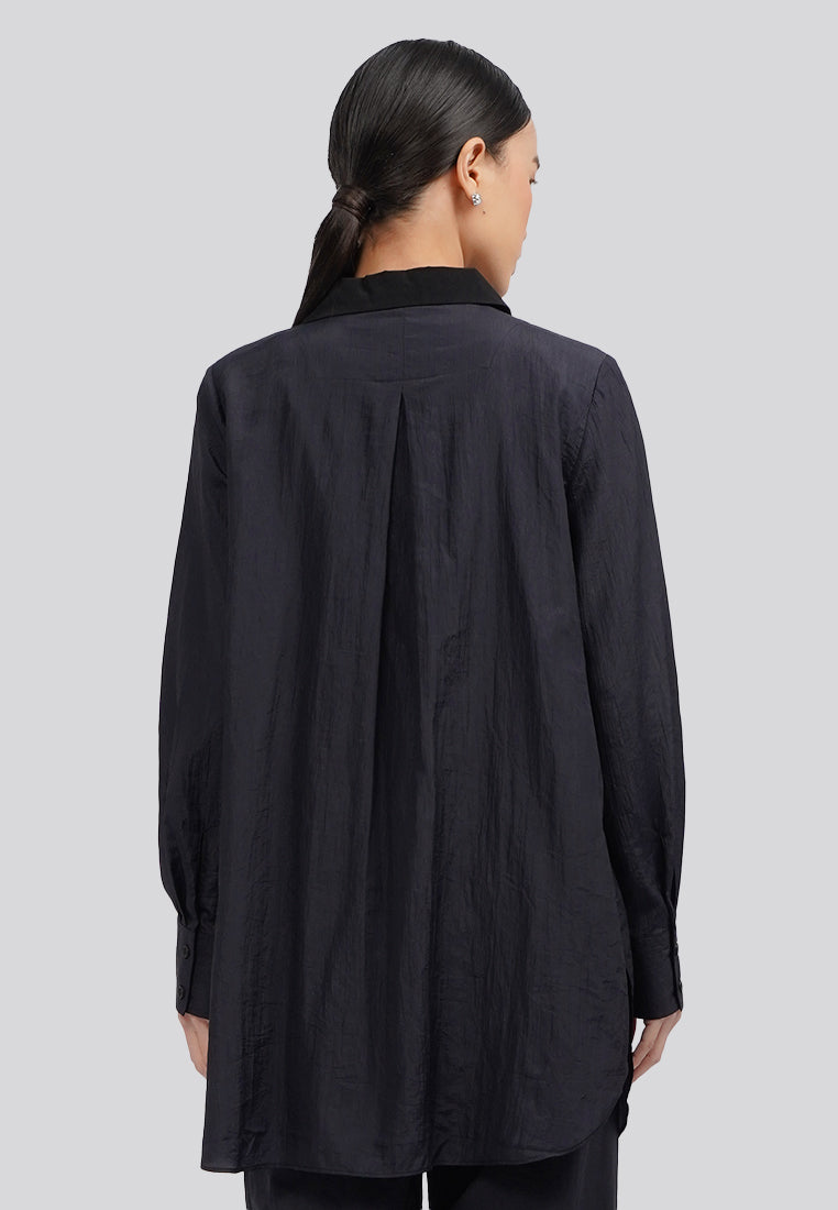 Long Sleeve Sheer Blazer Black