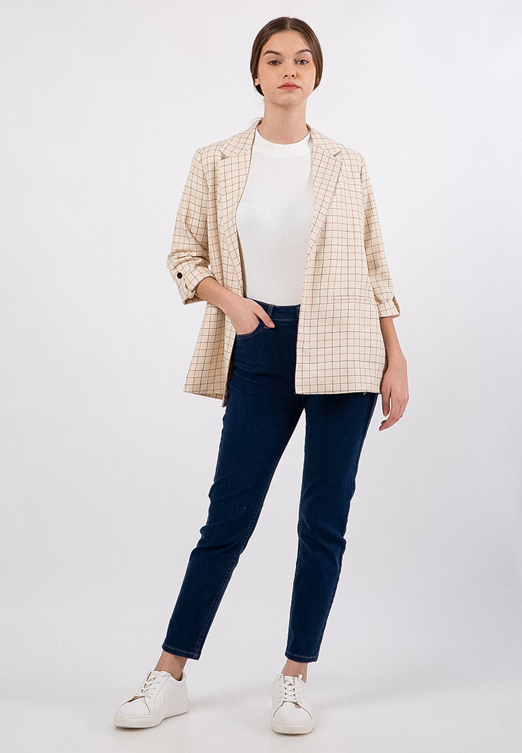 Loose Checked Blazer