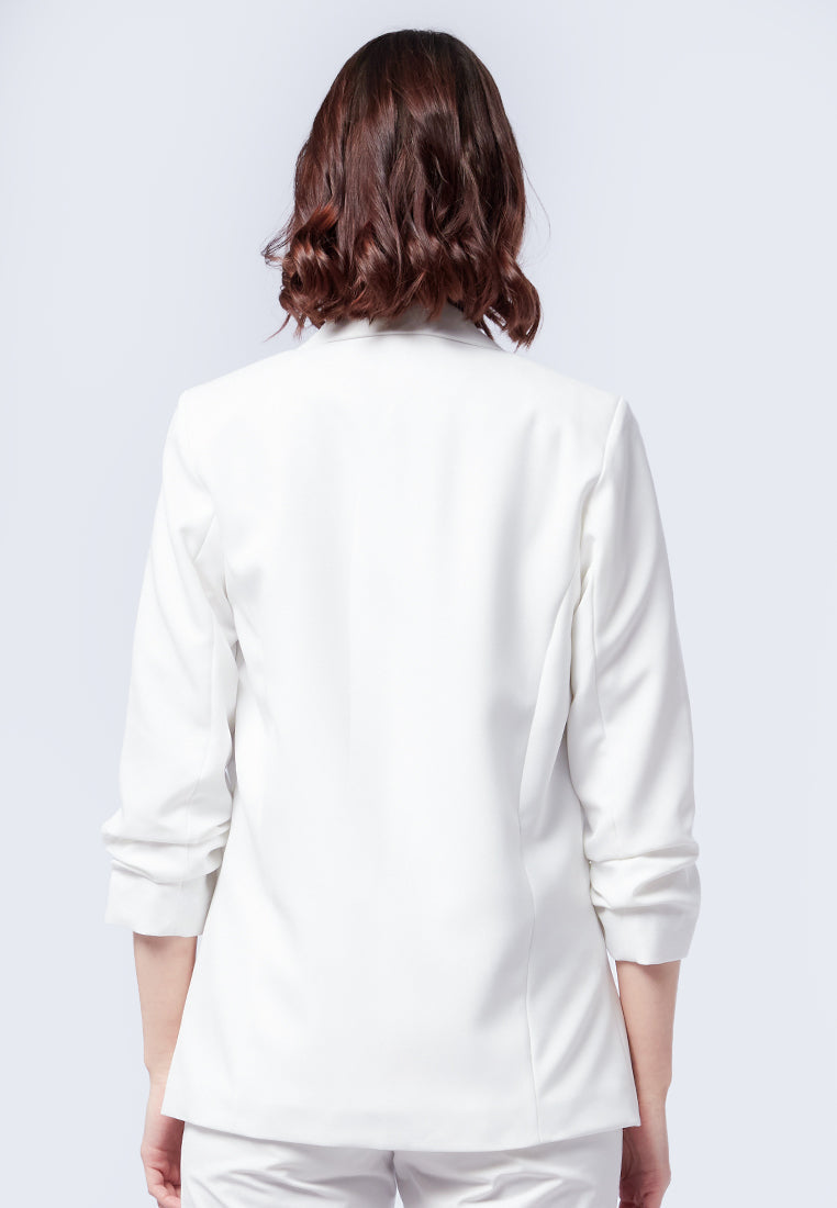 Oversized Ruched Sleeves Blazer