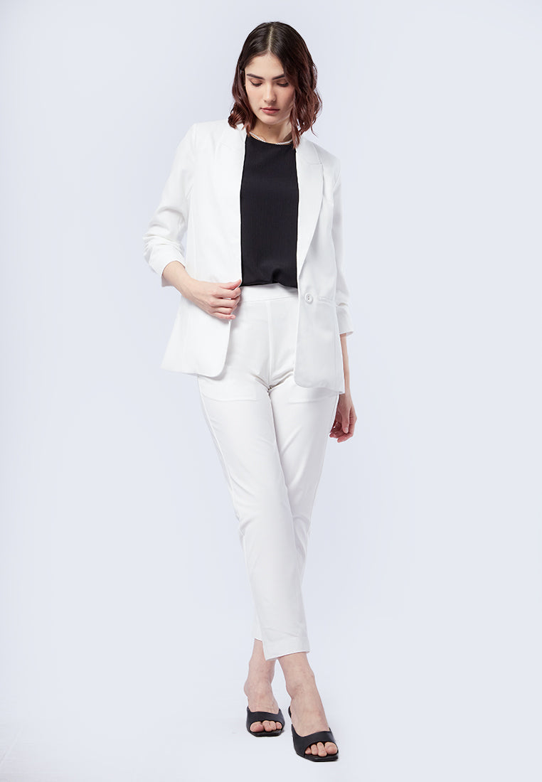 Oversized Ruched Sleeves Blazer