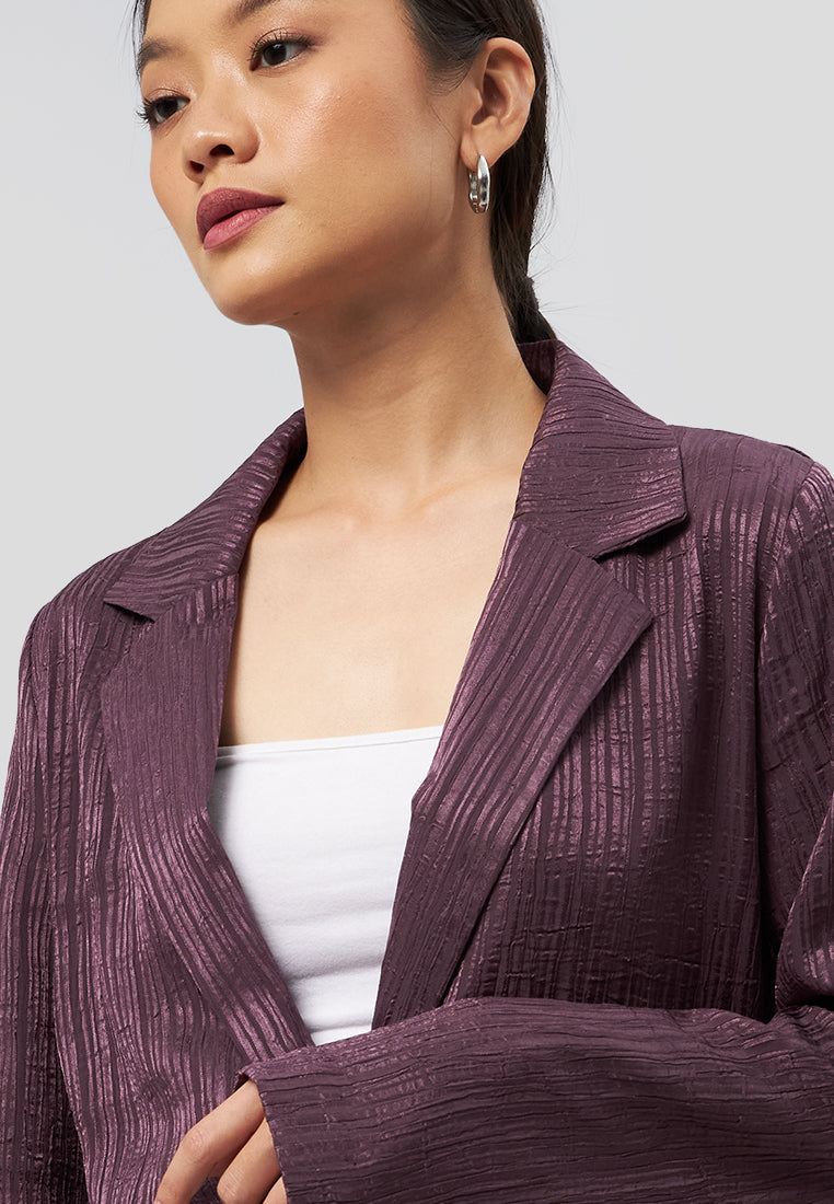 Pleated Long Sleeve Blazer