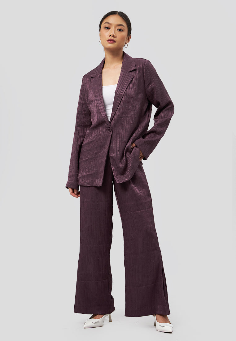 Pleated Long Sleeve Blazer