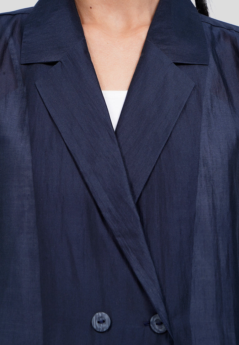 Double Breasted Sheer Blazer