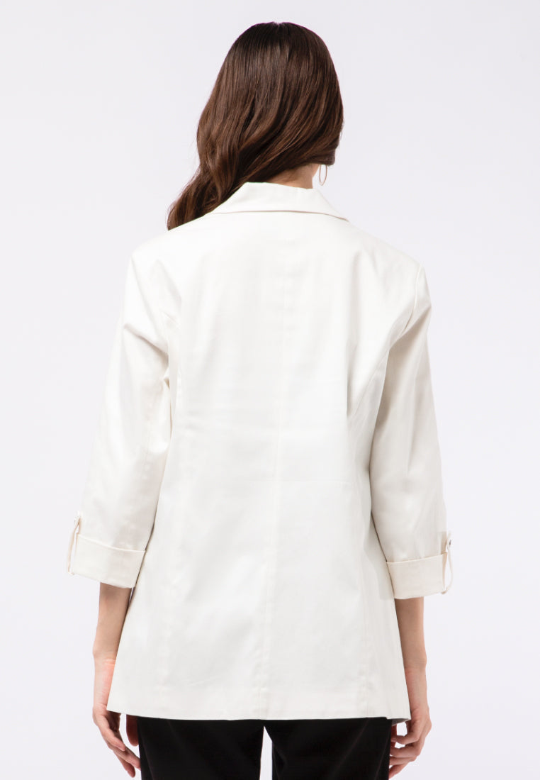 Regular Fit Rolled Up Sleeves Blazer