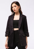 Regular Fit Rolled Up Sleeves Blazer