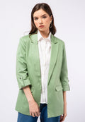Regular Fit Rolled Up Sleeves Blazer