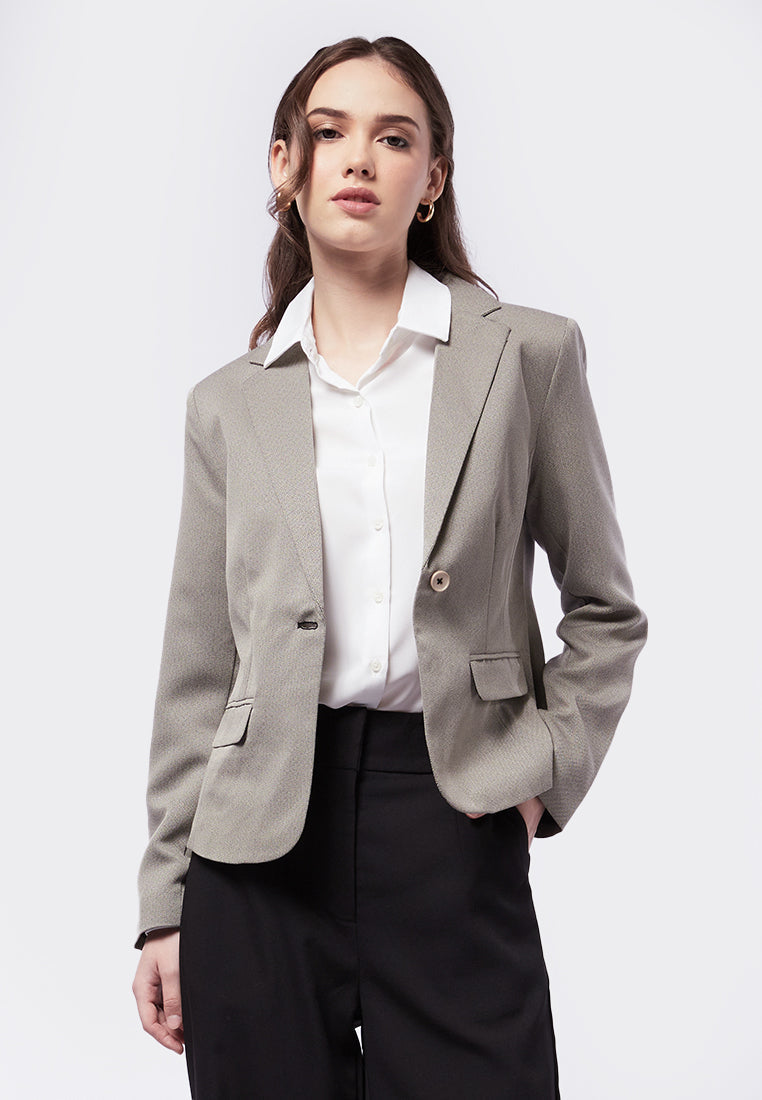 Basic Long Sleeve Tailored Blazer