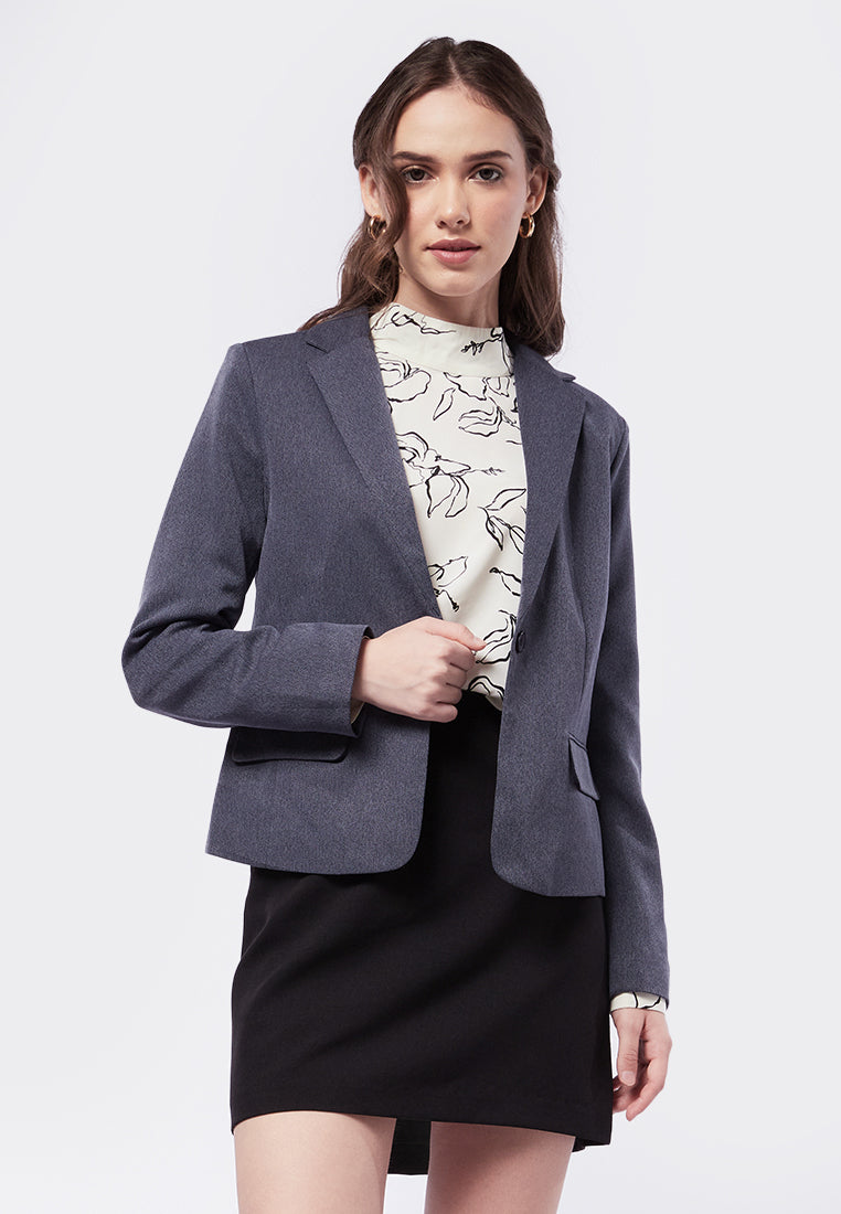 Basic Long Sleeve Tailored Blazer