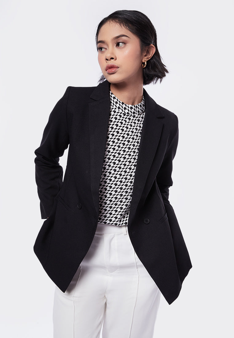Double Breasted Long Blazer