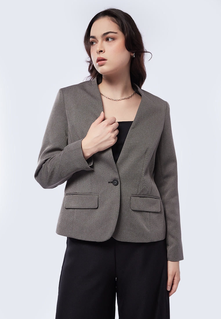 Non Lapel Tailored Blazer